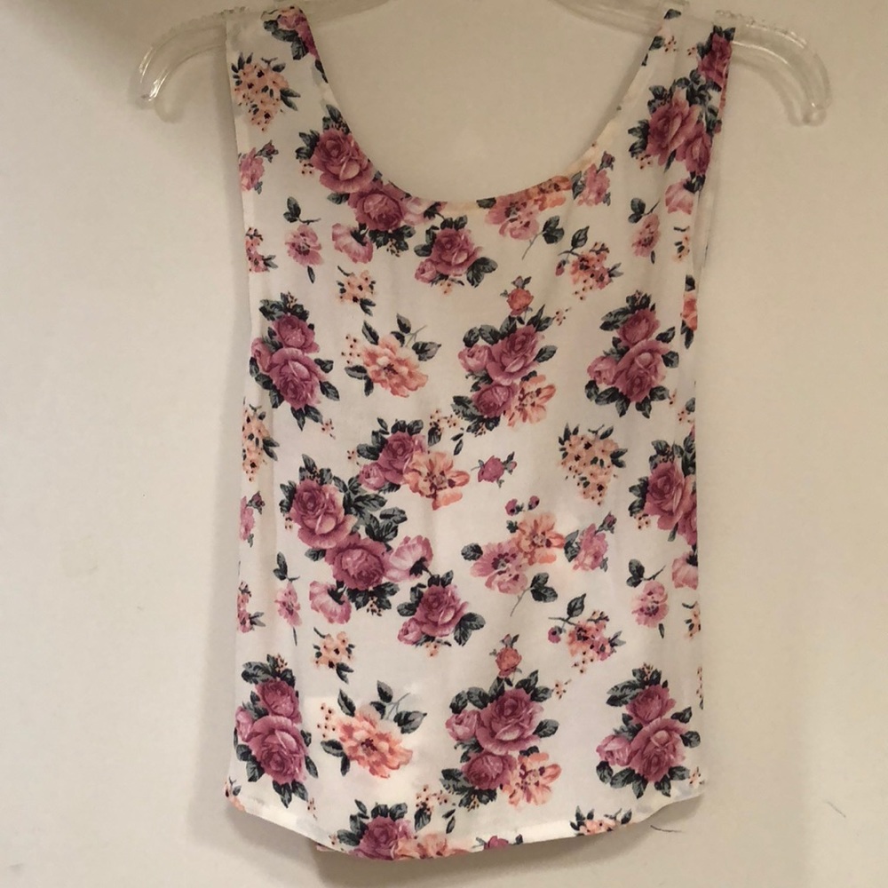 Flowered open back crop top
